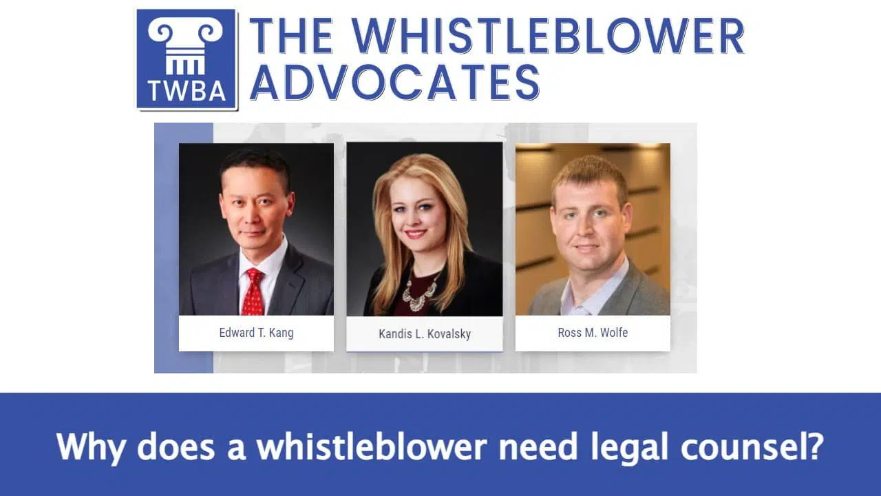 Why does a whistleblower need legal counsel